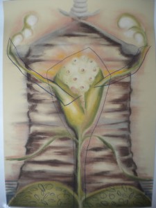 Pastellteckning 48x68 cm Moder Liv Moder Död Moder Jord